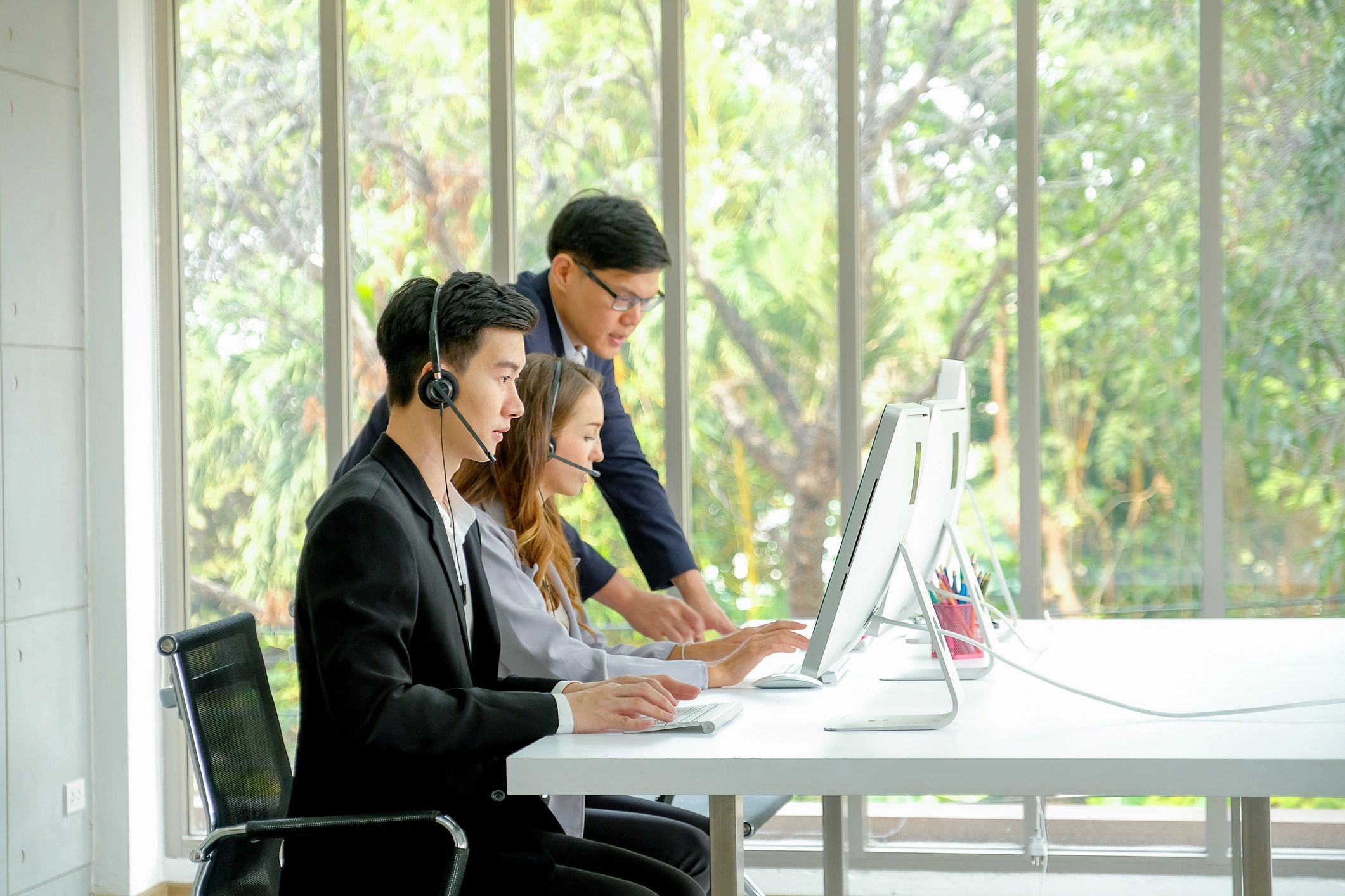 Customer support team in office